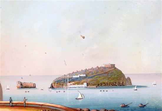 19th century Neapolitan School Isola di Nisita; Procita; Capri and Ischia overall 7.25 x 9.5in.
